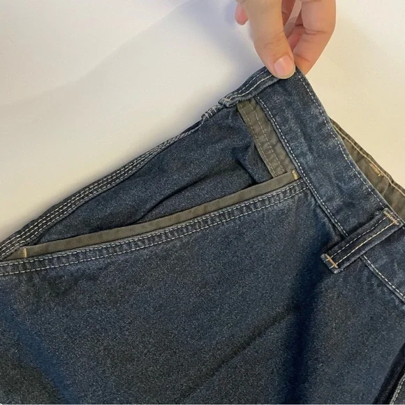 Vintage Y2K Deadstock Faded Cory Denim Cargo Shorts Jorts Size 40 Baggy - Picture 3 of 7